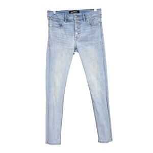 Express Womens Jeans Blue Denim Light Wash Ankle Legging Mid Rise Perfect Lift 6